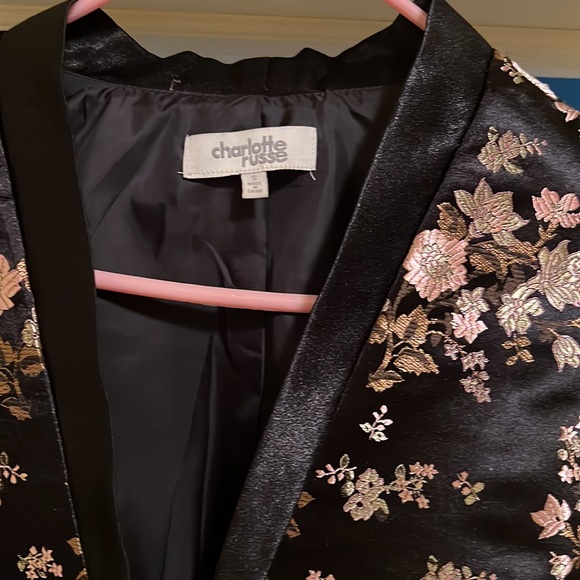 Black satin kimono jacket S - Picture 3 of 5